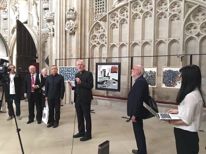 Revd Dr Stephen Cherry speaking at the opening of the exhibition