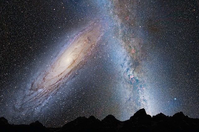 Andromeda and Milky Way galaxies