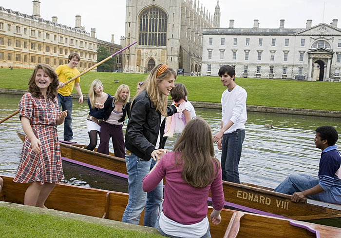 King's students messing about in boats.