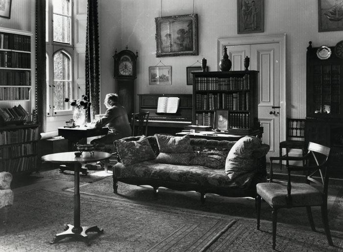 EM Forster in his College sitting room (taken by Edward Leigh, 1968; EMF/27/861)