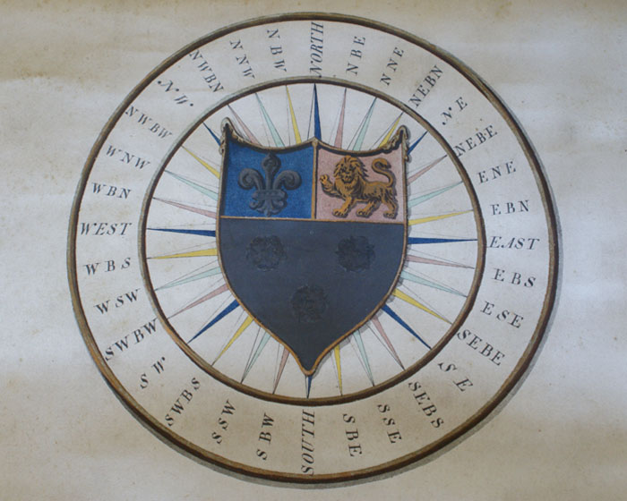 Compass detail of a survey of Great Greenford parish by R. Binfield, 1775 (GRE/20).