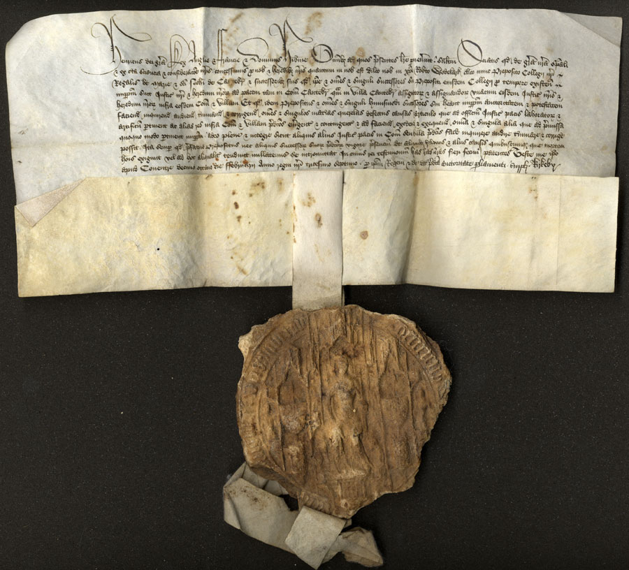 Founder's temporary grant that the Provost be a Justice of the Peace for Cambridge and Cambridgeshire, 18 February 1459. (KC/37)