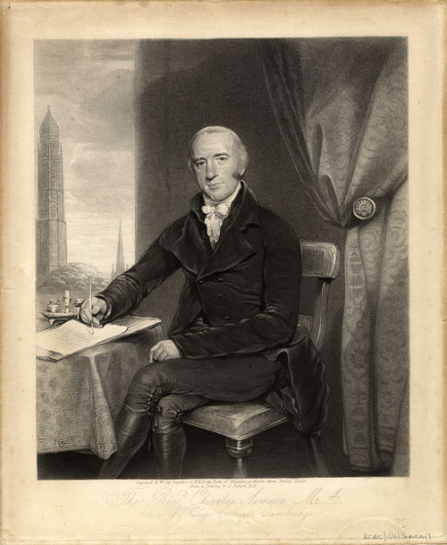 Charles Simeon, former Dean, engraved by William Say after a drawing by John Jackson, 1822 (KCAC/1/4/Simeon/1)