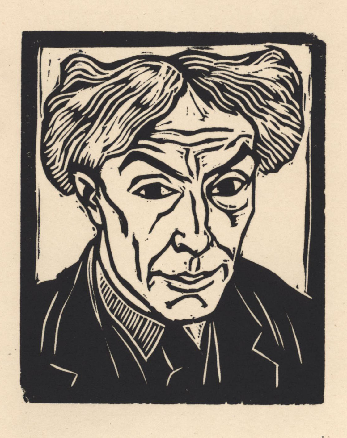 Self-portrait by Roger Fry, taken from 'Twelve Original Woodcuts (1921)