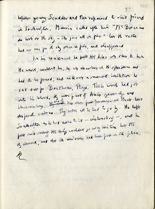 Page of manuscript alterations inserted into 1932 typescript of Maurice (EMF/vol4/1)