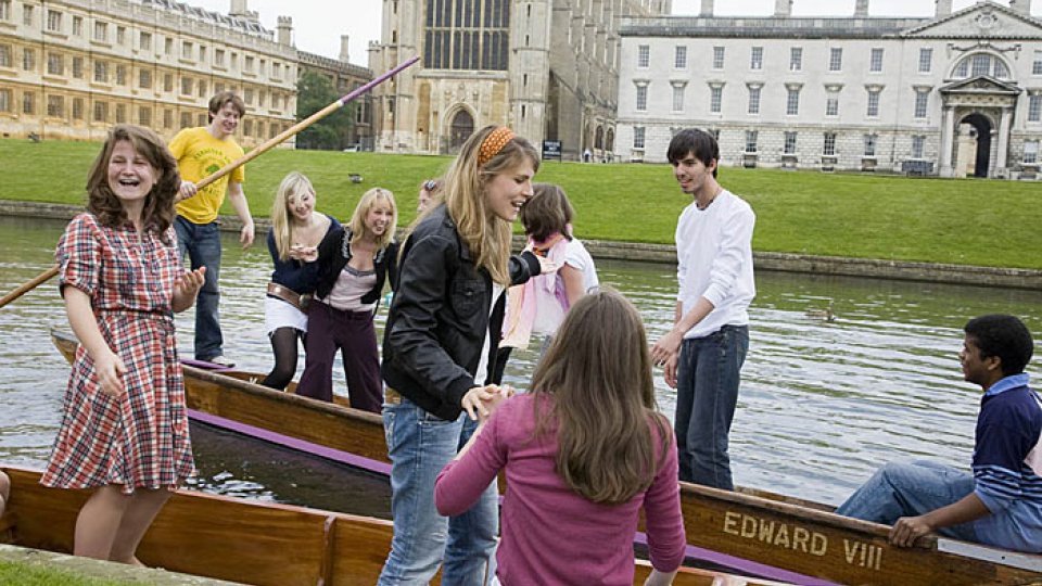 King's students messing about in boats.