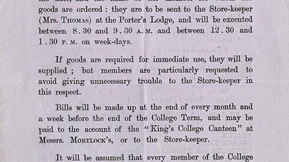 King's Canteen Rules (1872)