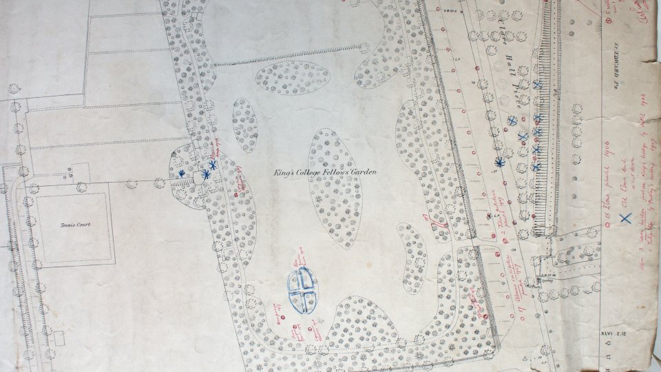 1888 ordnance survey map, annotated by Arthur Hill (CAM/204).