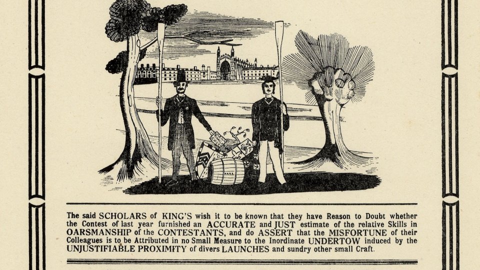 Satisfaction demanded of the “Gentlemen of Caius” by the “Scholars of King’s” in 1947. [KCAS/5/9]