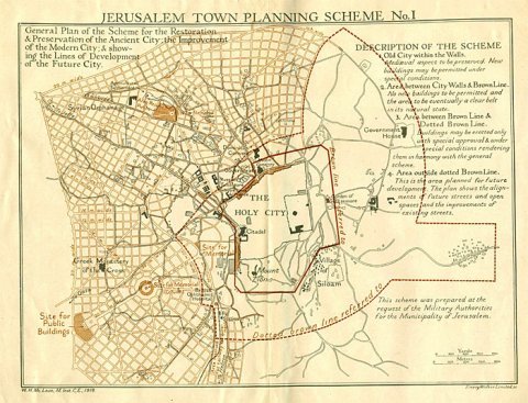 Jerusalem Town Planning Scheme by WH McLean, 1918. Jerusalem Town Planning Scheme by WH McLean, 1918.