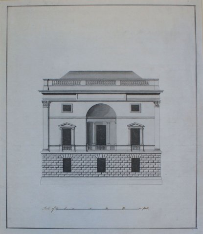 Elevation of the east front of the Hall. Robert Adam, 1787 (WKB/43/8) Elevation of the east front of the Hall. Robert Adam, 1787 (WKB/43/8)