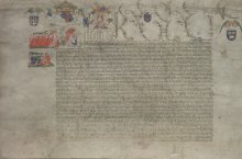 Endowment grant by Henry VI of lands and privileges to benefit his College of St. Nicholas and Our Lady (otherwise known as King’s College) at Cambridge, 1446. Photo by DIAMM. Archive Centre, King’s College, Cambridge. KC/18 Endowment grant by Henry VI of lands and privileges to benefit his College of St. Nicholas and Our Lady (otherwise known as King’s College) at Cambridge, 1446. Photo by DIAMM. Archive Centre, King’s College, Cambridge. KC/18