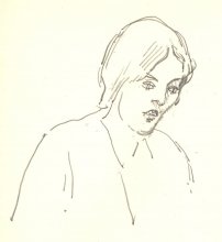 ref-4-8-10-16 Sketch of Vanessa Bell by Roger Fry, 1919 (REF/4/8/10, 16).